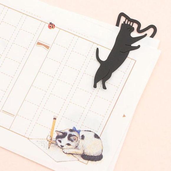 Cute Cat Metal Bookmarks  Black